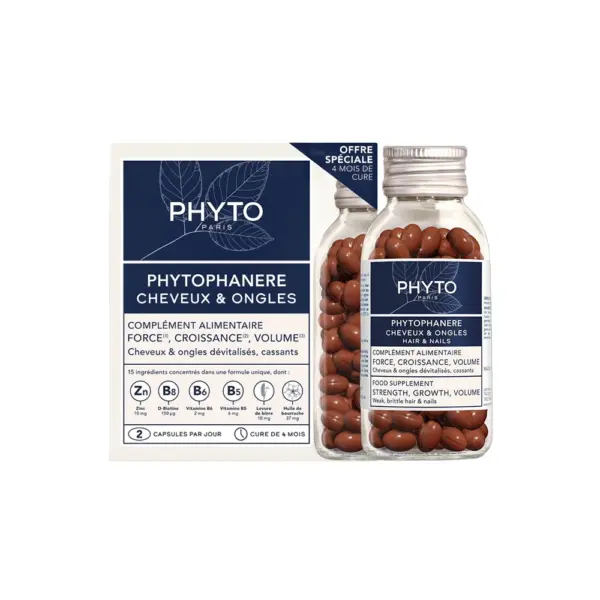قرص تقویت کننده مو و ناخن فی.تو مدل Phyto Phytophanere Hair & Nail Supplements