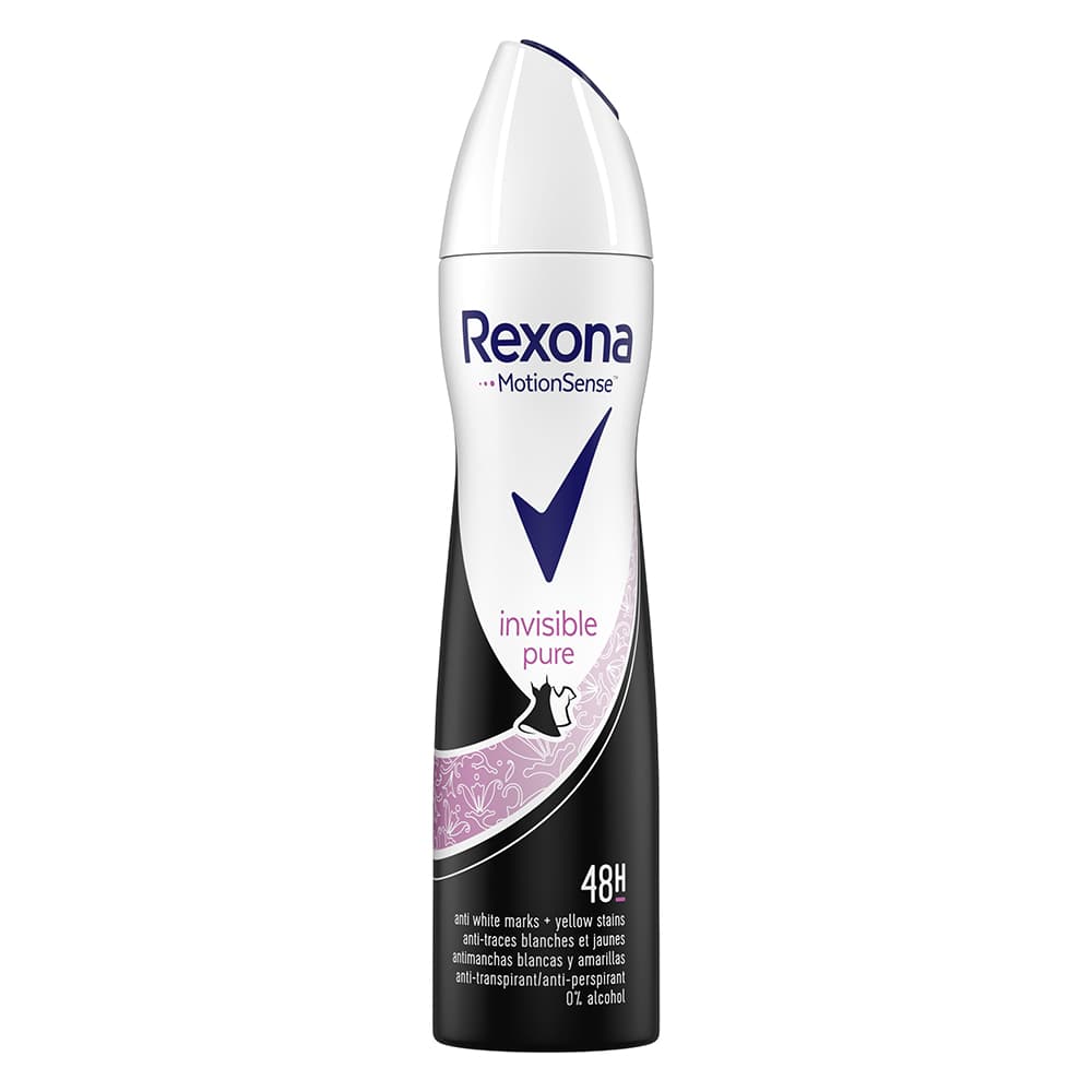 Rexona-Invisible-Pure-Spray-min.jpg اسپری ضد تعریق 48 ساعته زنانه رکسو.نا invisible pure - Image 1