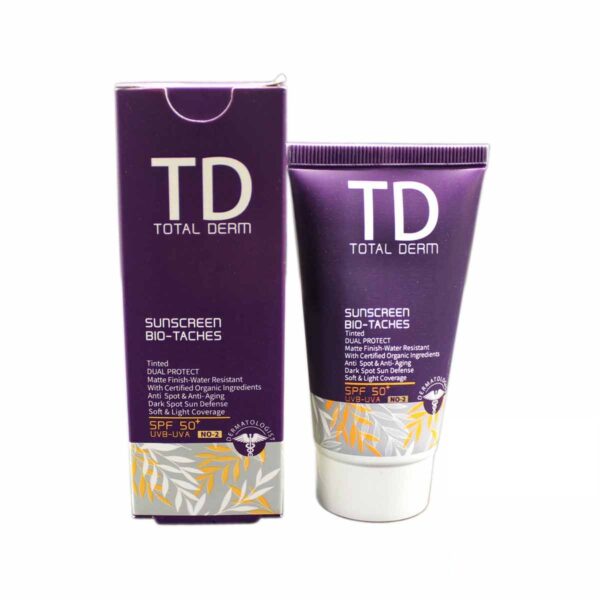 کرم ضد آفتاب رنگی ضد لک توتال درم شماره 2