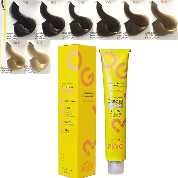 رنگ مو پیگو گروه رنگی طلایی