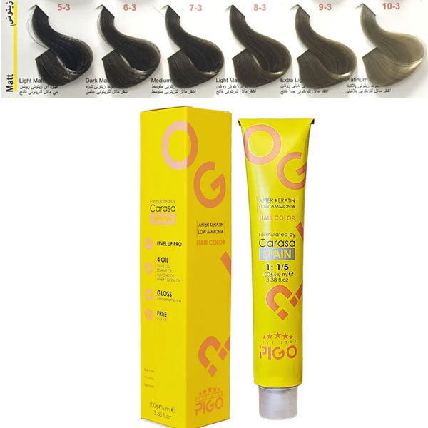 رنگ مو پیگو گروه رنگی زیتونی