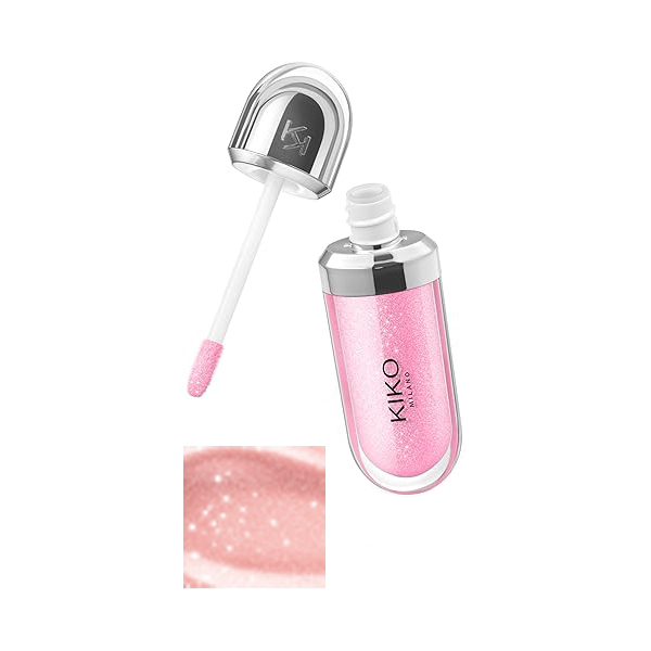 لیپ گلس درب نقره ای تری دی هیدرا کیکومیلانو، شماره 04 Pearly Peach Rose