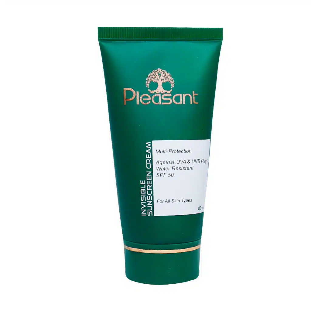 Pleasant-Invisible-Sunscreen-Cream-40-ml.jpg.webp کرم ضد آفتاب SPF50 بی رنگ پلزنت 40 میلی لیتر - Image 1