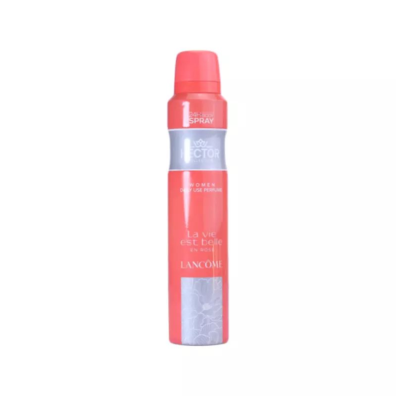 Hector-200ml-Spray-La-Vie-Est-Belle-En-Rose1.webp اسپری بدن هکتور زنانه لاویه است بلا ان رز (لانکوم) 200 میل - تصویر 1