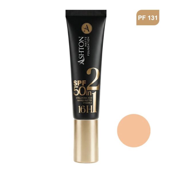 کرم پودر حاوی ضد آفتاب SPF50 PF131 آشتون