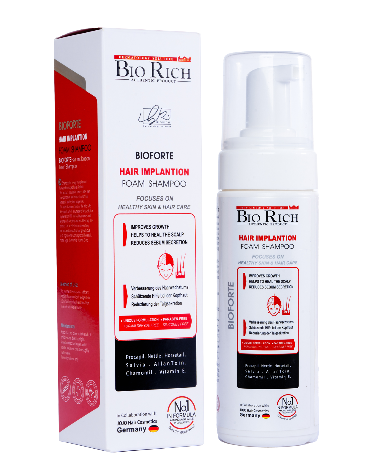 shampoo-biorich-foam-2.png شامپو فوم مناسب موهای تازه کاشت شده بایوریچ - Image 1